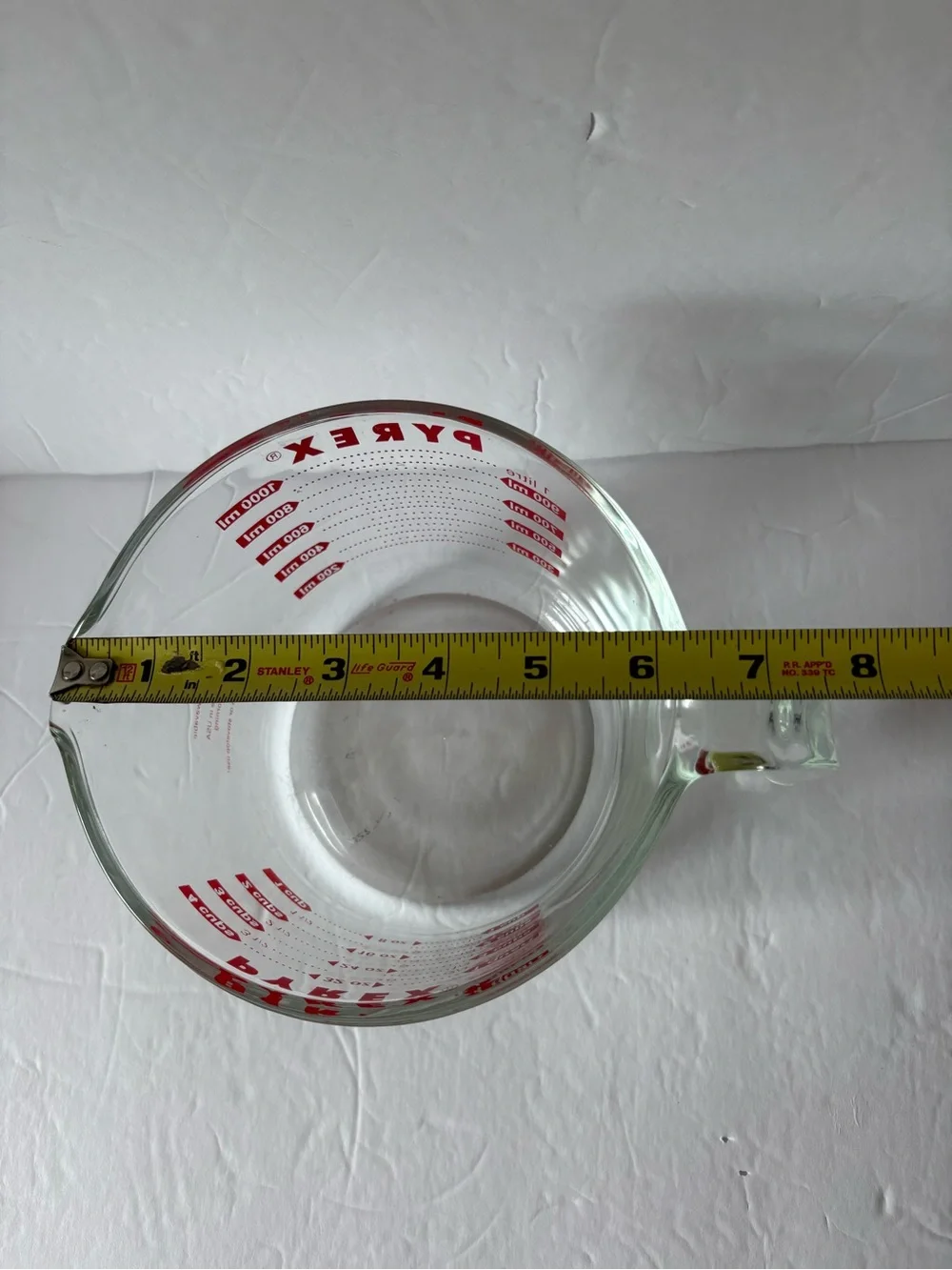 PYREX 4 Cup 1 Quart Glass Measuring Cup Red Lettering